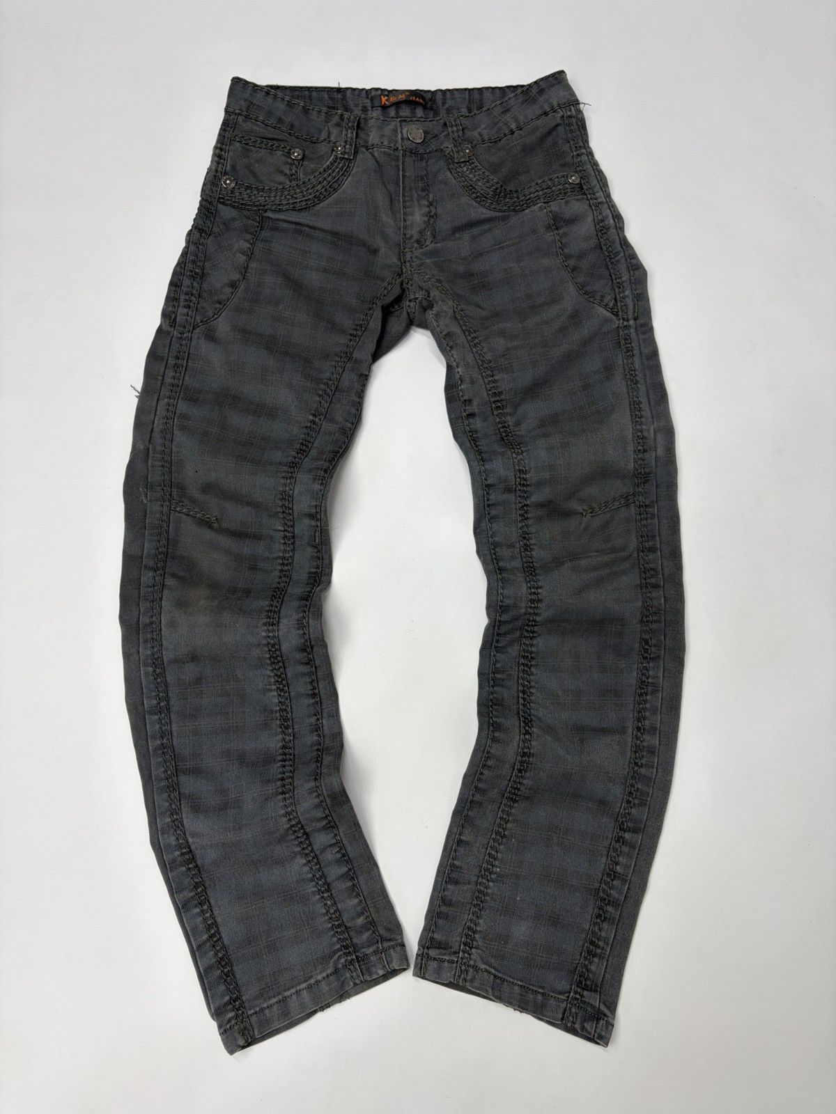If Six Was Nine Vintage Diesel D&G Style Y2K Biker Panel Denim Jeans Grey Size US 32 / EU 48 - 1 Thumbnail