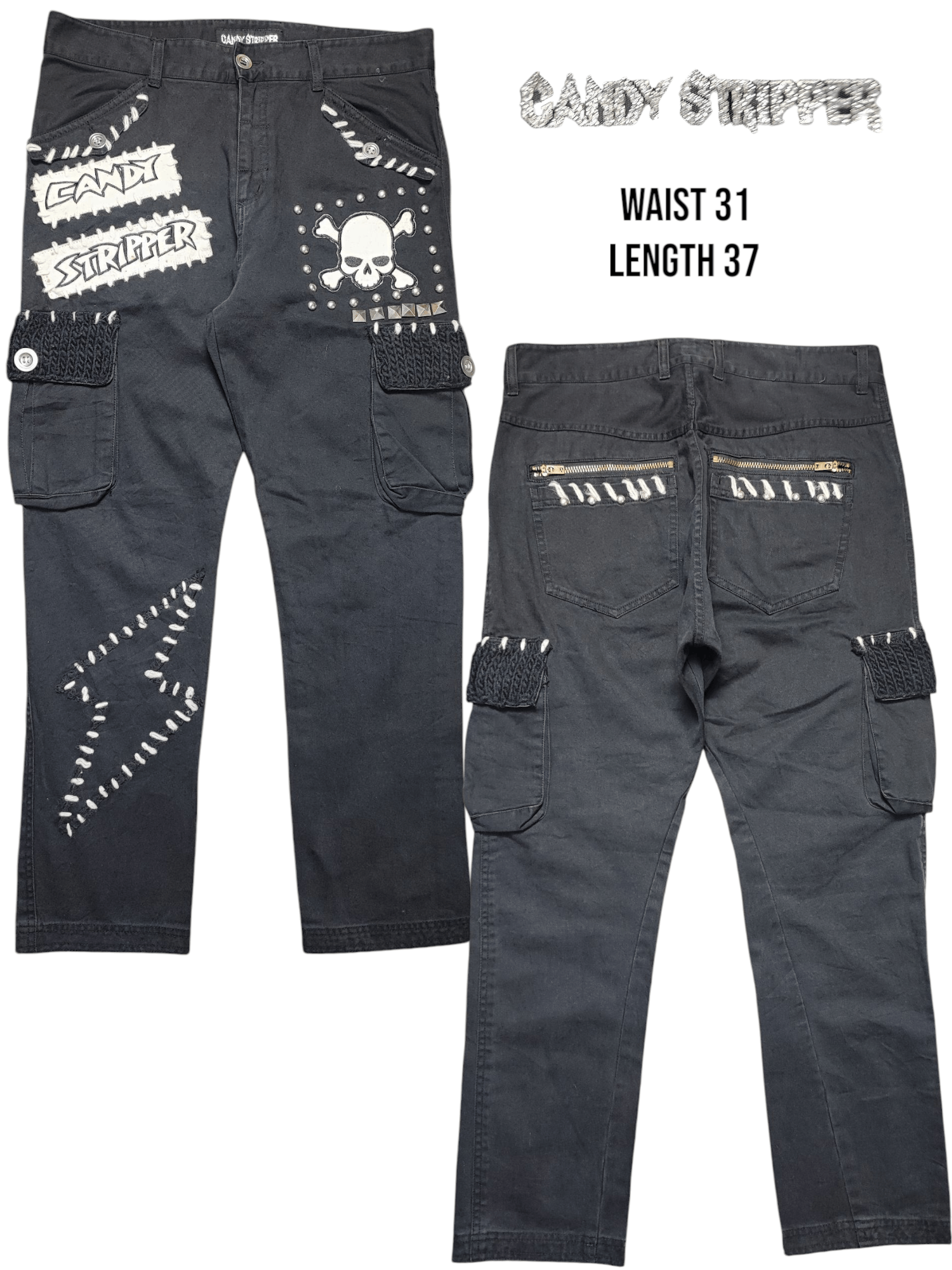 Vivienne Westwood Candy Stripper Bondage ERD Grunge Chrome Distressed Size US 31 - 1 Thumbnail