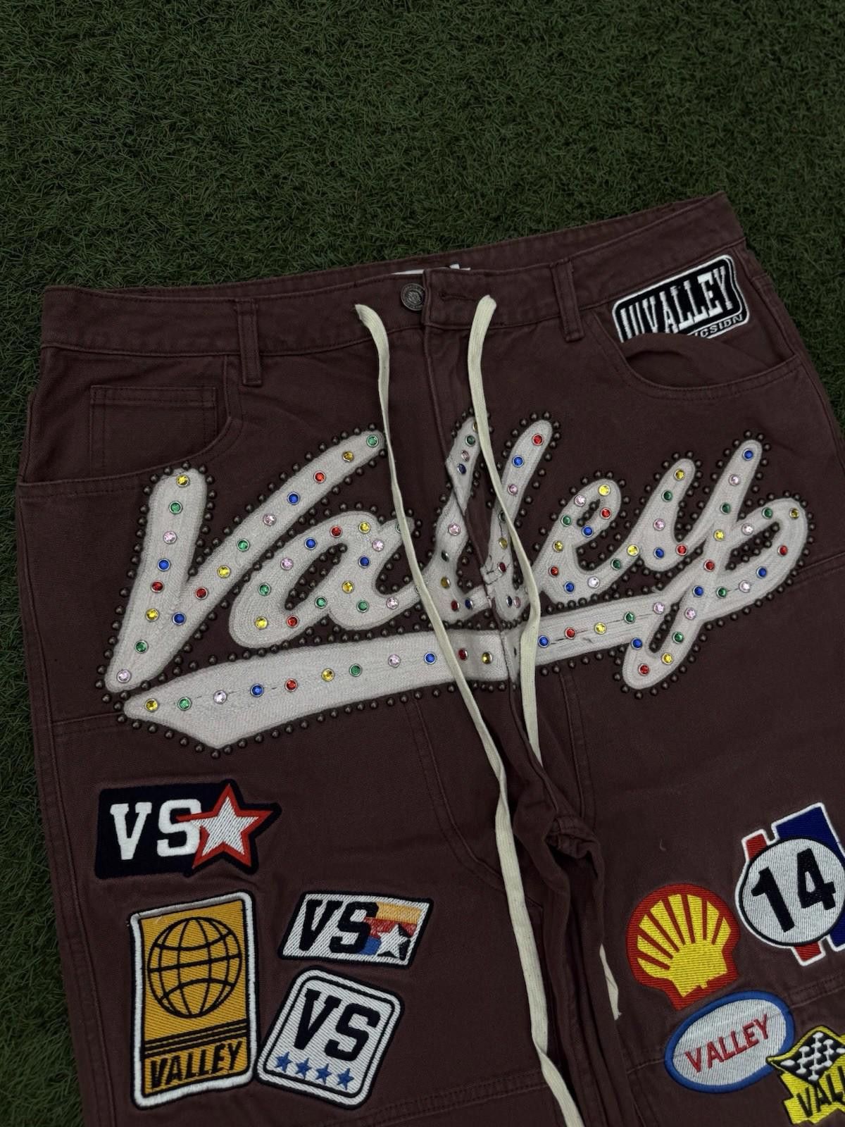 Vale Valley Baggy Patchwork Denim Brown Jeans Size 32 (NEW) Size US 32 / EU 48 - 5 Thumbnail