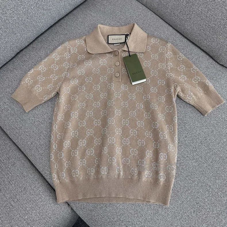 Gucci Gucci Logo jacquard full-print knitted short-sleeved polo Size M / US 6-8 / IT 42-44 - 1 Thumbnail