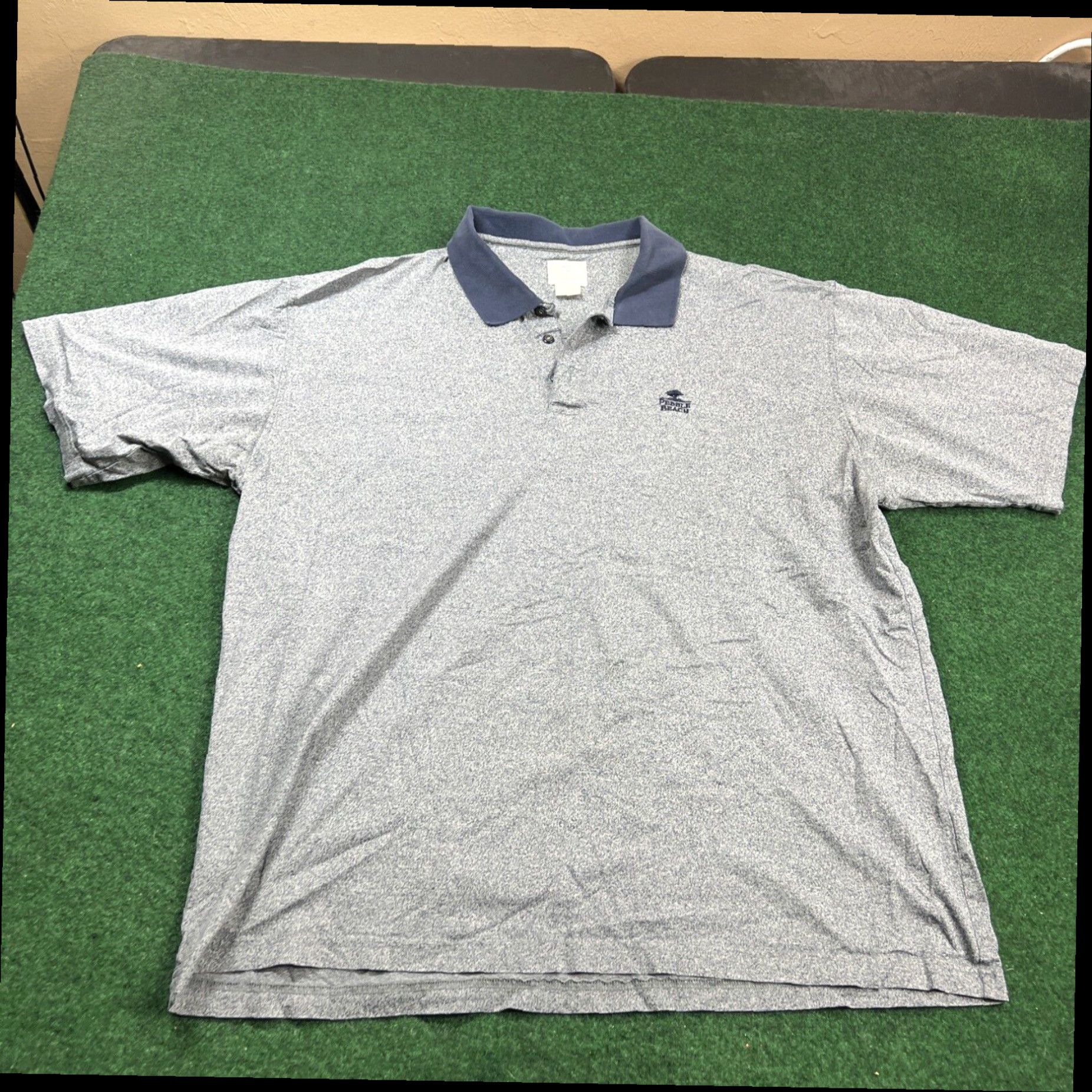 Vintage Pebble Beach Polo Shirt Adult Gray Blue collar Short Sleeve Casual Mens XL Size US XL / EU 56 / 4 - 1 Thumbnail