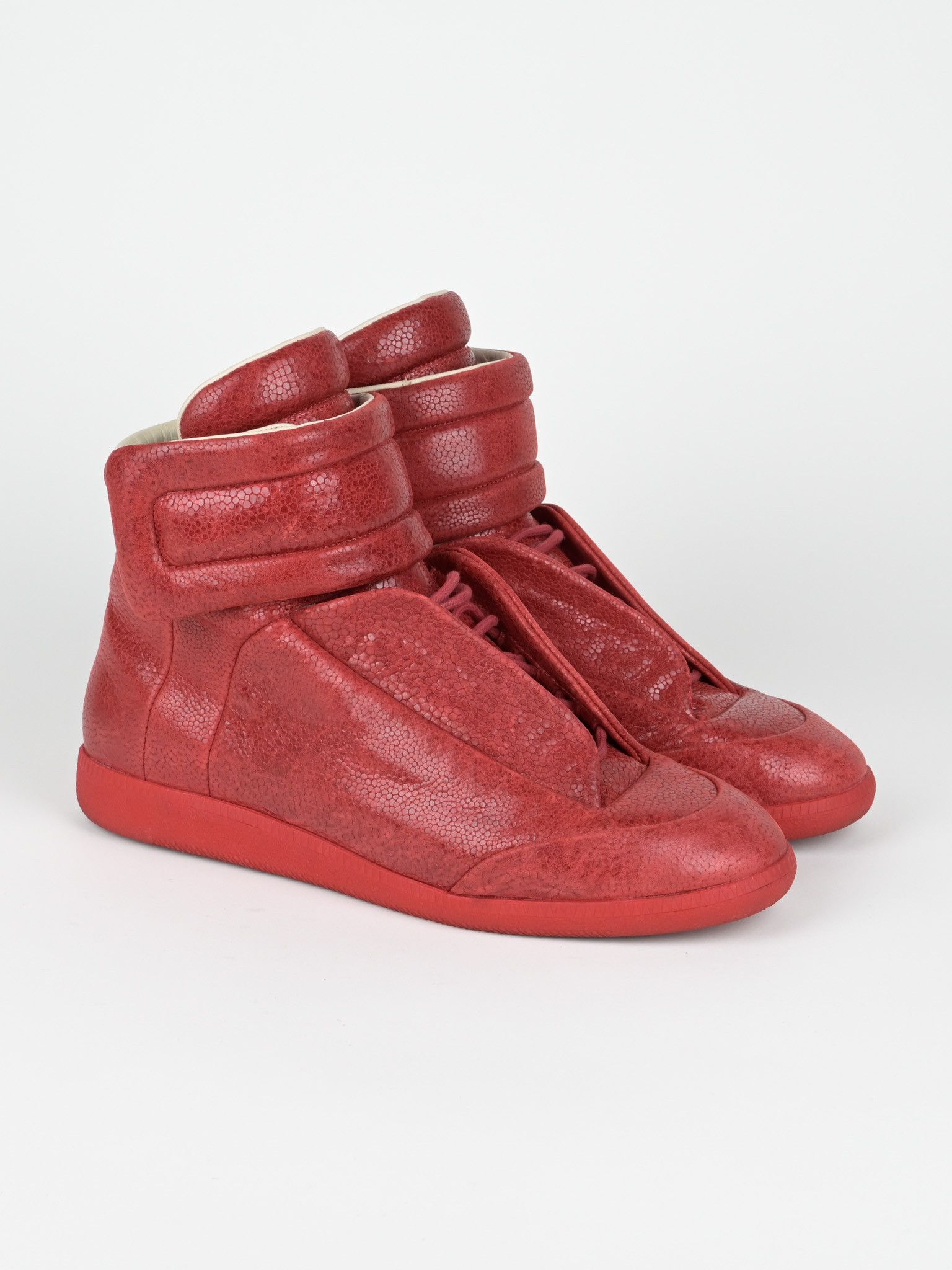 Maison Margiela Pebbled Leather Future High Top Sneakers Size US 11 / EU 44 - 1 Thumbnail