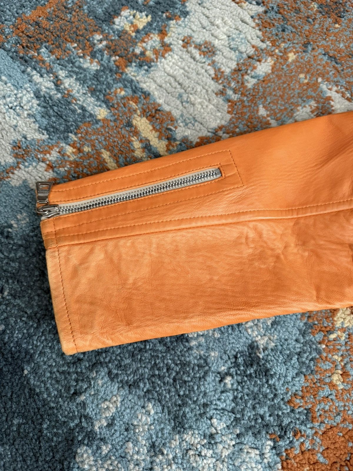 Prada Prada AW2000 Vintage Orange Y2k Biker Leather Jacket Size US M / EU 48-50 / 2 - 19 Thumbnail