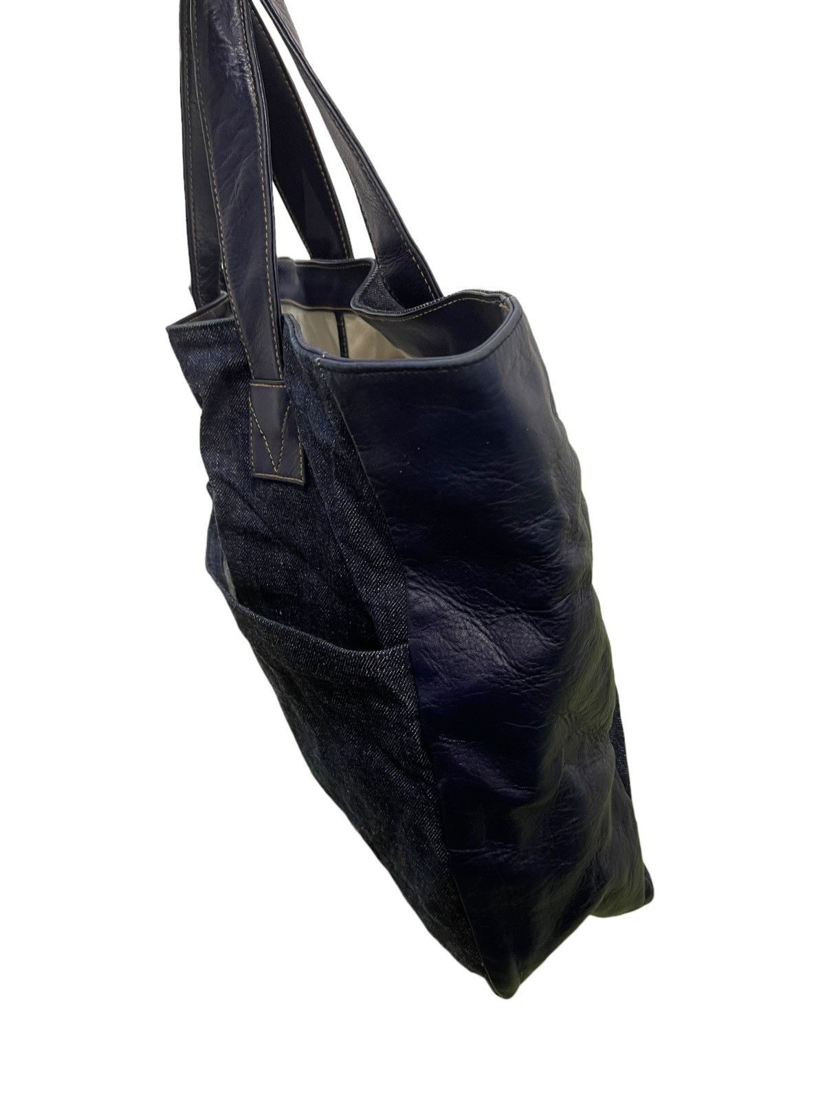 Japanese Brand Leather Denim Red Ear Paul Smith Tote Bag 2🟩 Size ONE SIZE - 3 Thumbnail