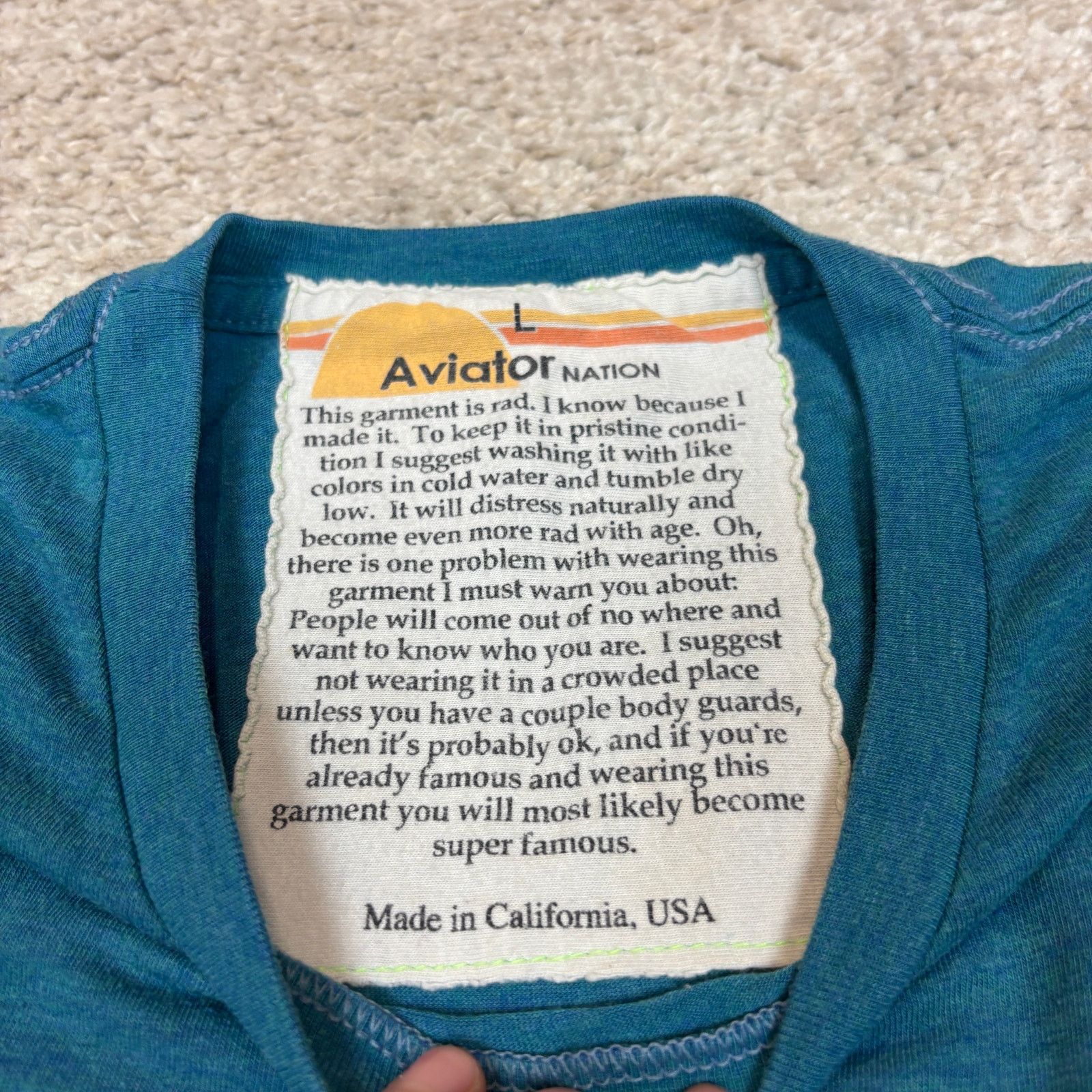 Aviator Nation Aviator Nation Popover Triangle Geometric Shirt Men's L Rare Size US L / EU 52-54 / 3 - 6 Thumbnail