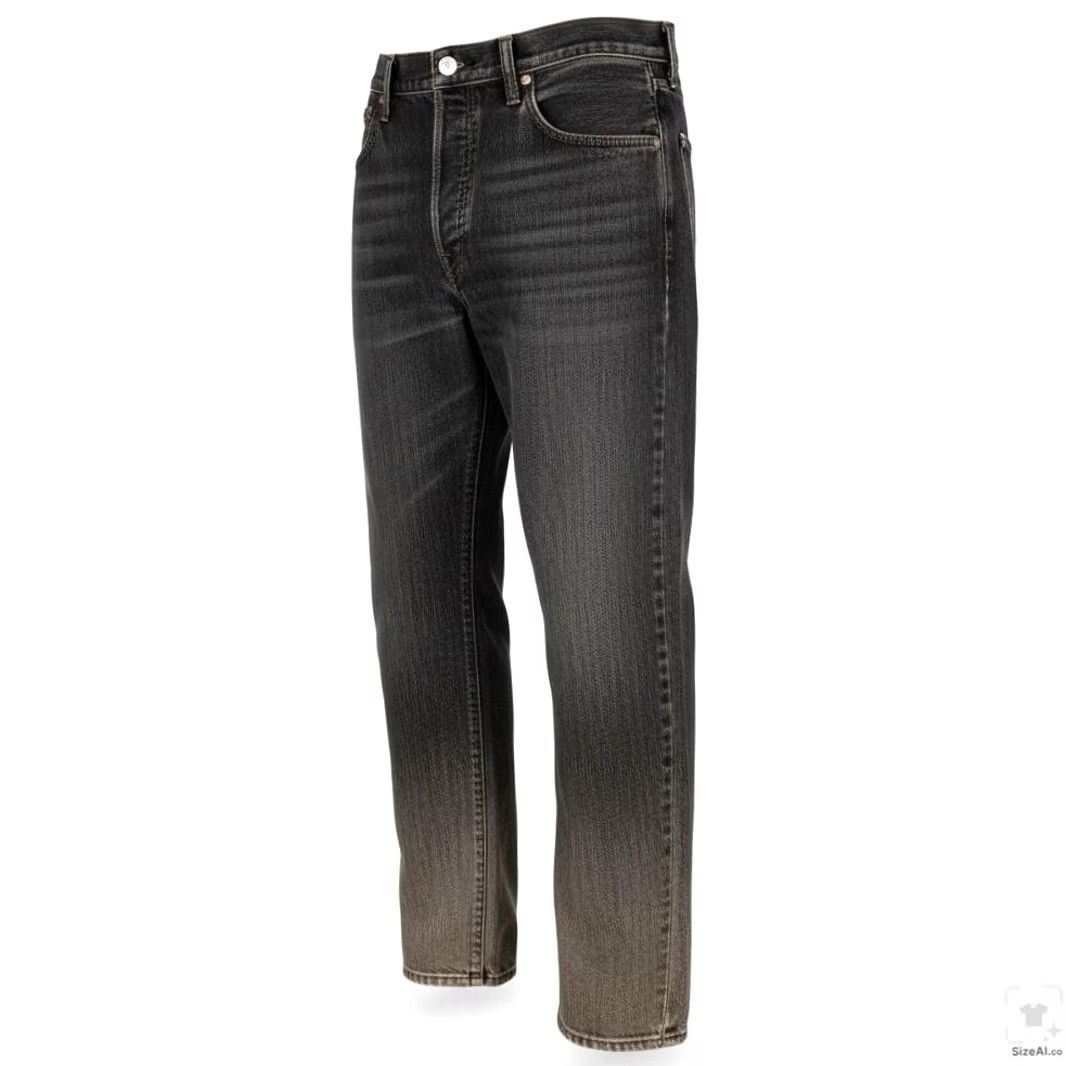 Levi's Levi's 501 Jeans Mens Regular Straight Denim Button Fly Gray Medium Wash 34x31 Size US 34 / EU 50 - 2 Thumbnail