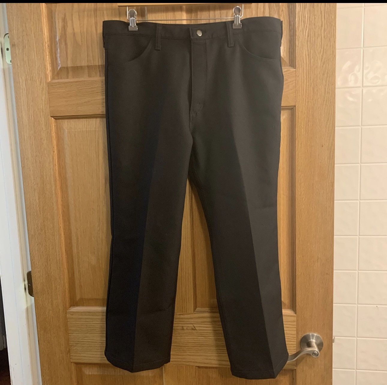 Wrangler Vtg Wrangler Pant Mens 37X26 Black Bootcut Polyester Western Size US 37 - 1 Thumbnail
