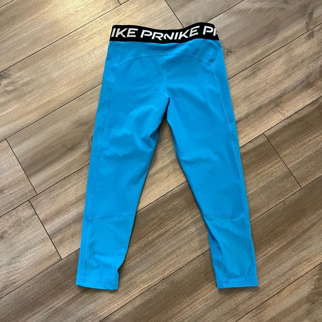 Nike Nike Pro Blue Athletic Leggings Women Medium Bin L-60 Size 28" / US 6 / IT 42 - 4 Thumbnail
