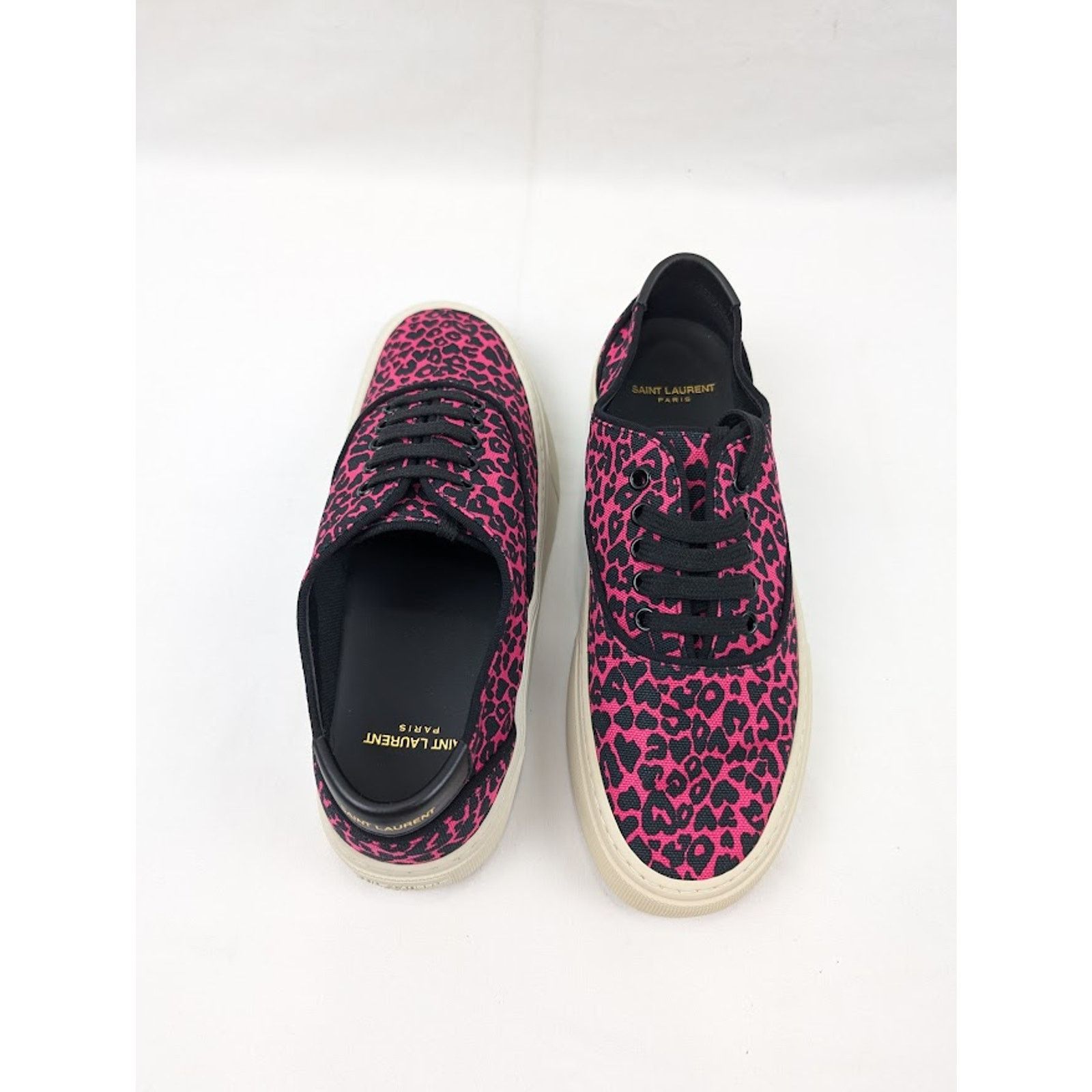 Saint Laurent Paris o1rshd1 Women's Venice Low Top SL Sneakers in Fuxia Nero 41 Size US 11 / IT 41 - 19 Thumbnail
