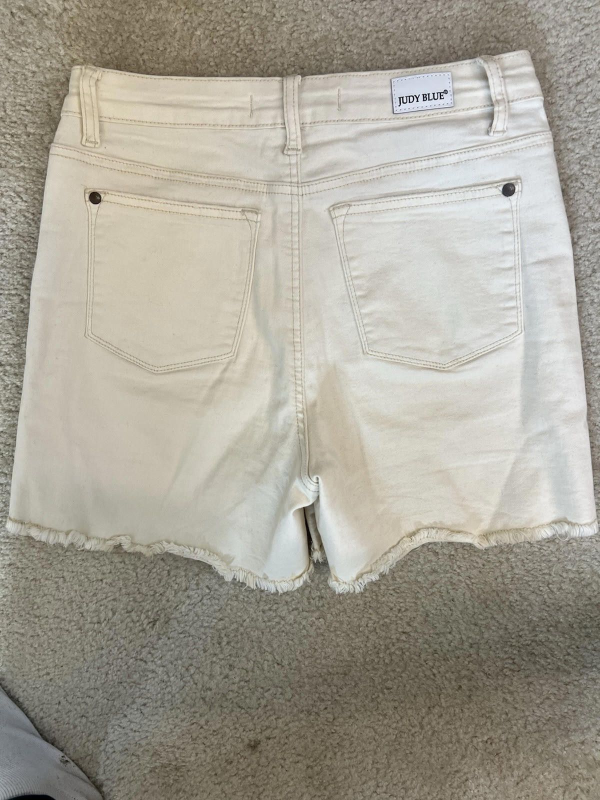 Designer Judy Blue High Rise Denim Shorts Size Medium White Style Size 32" / US 10 / IT 46 - 2 Thumbnail