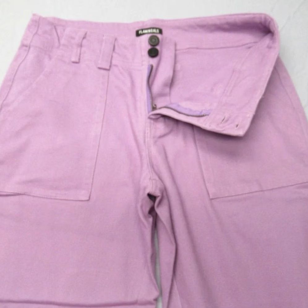 Vintage Flamingas Pants Womens Medium Purple 29x32 Baggy Wide Leg Stretch Square Pockets Size 32" / US 10 / IT 46 - 4 Thumbnail