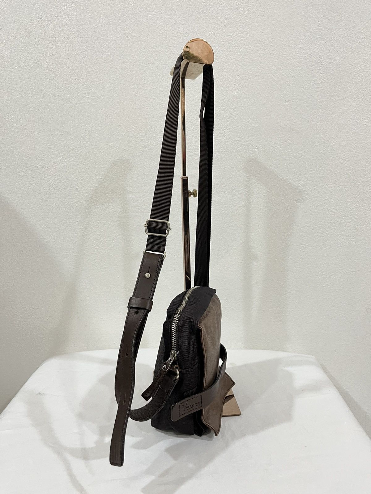 Yohji Yamamoto YSaccs Yohji Yamamoto Crosbody Leather Mini Sling Bag Size ONE SIZE - 4 Thumbnail