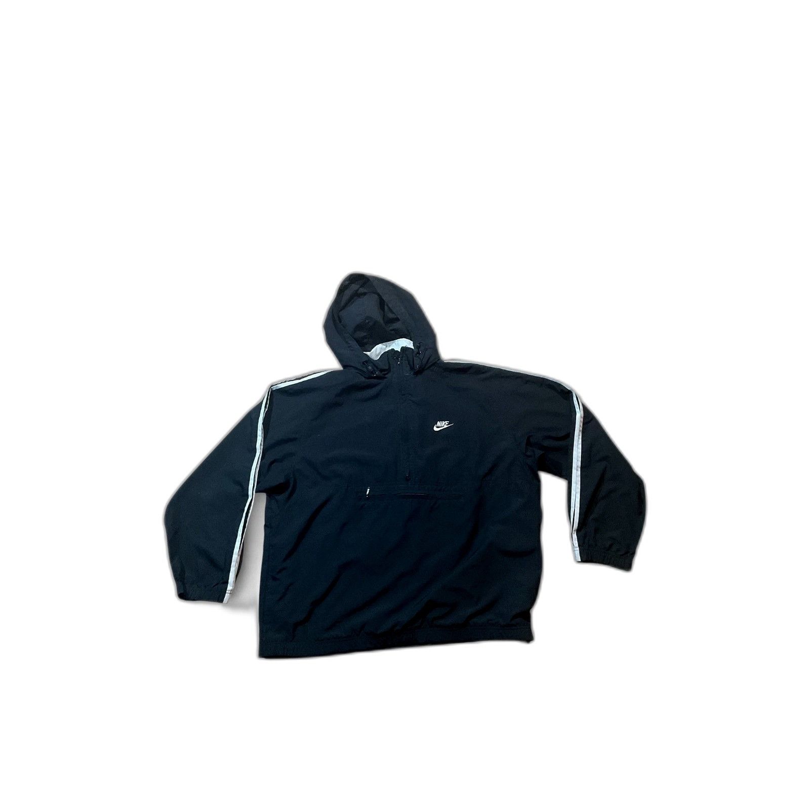 Nike Nike Windbreaker Jacket Mens L Black White 1/4 Zip Hood Vent Size US L / EU 52-54 / 3 - 1 Thumbnail