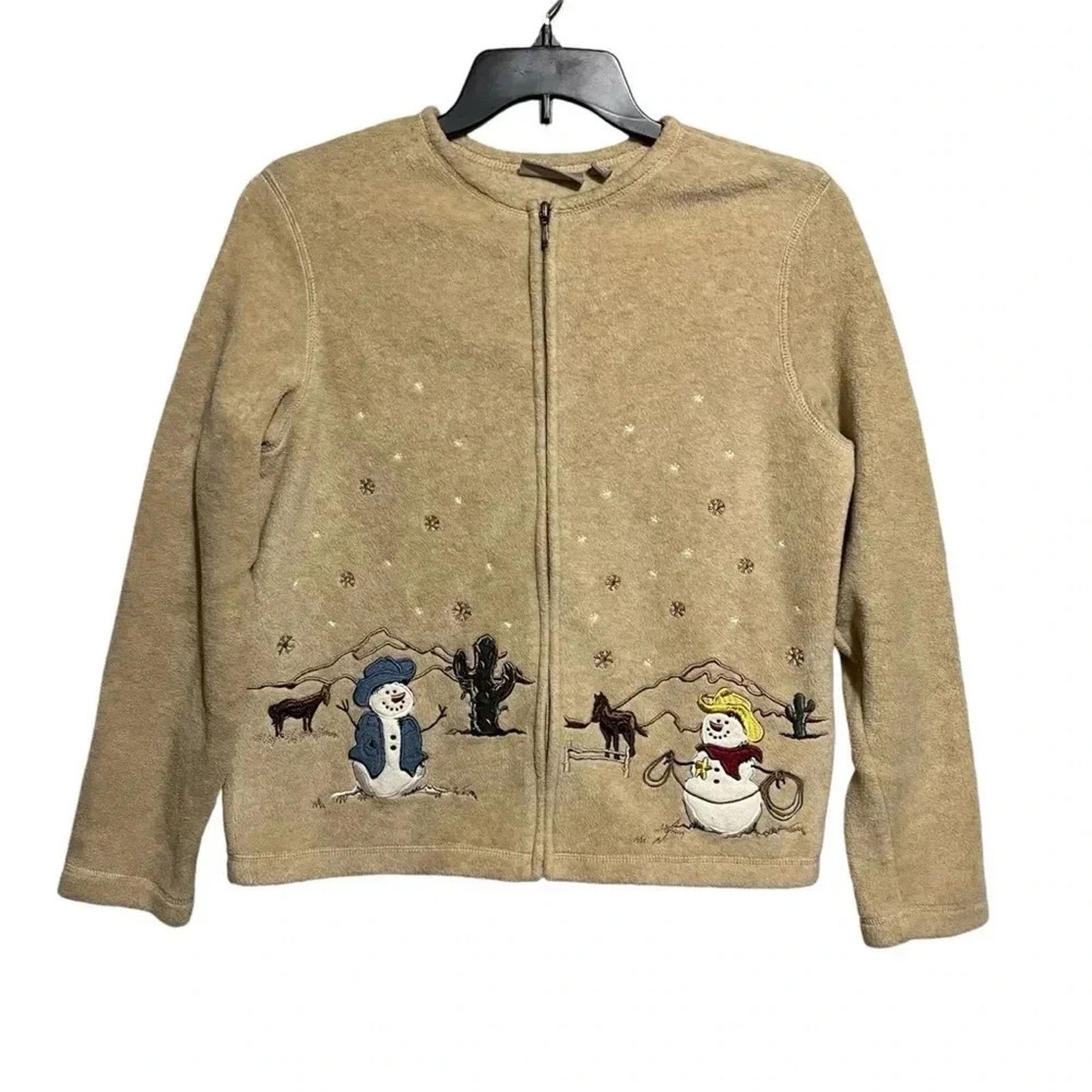 Croft & Barrow Croft & Barrow Western Snowman Cardigan Fleece Size Large Size L / US 10 / IT 46 - 1 Thumbnail