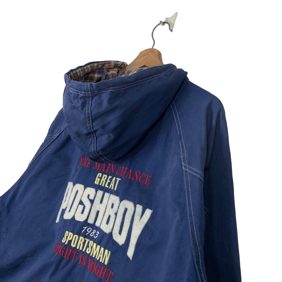 Japanese Brand POSH BOY Big Logo Hooded Chore Jacket #0579-C26 Size US L / EU 52-54 / 3 - 3 Thumbnail