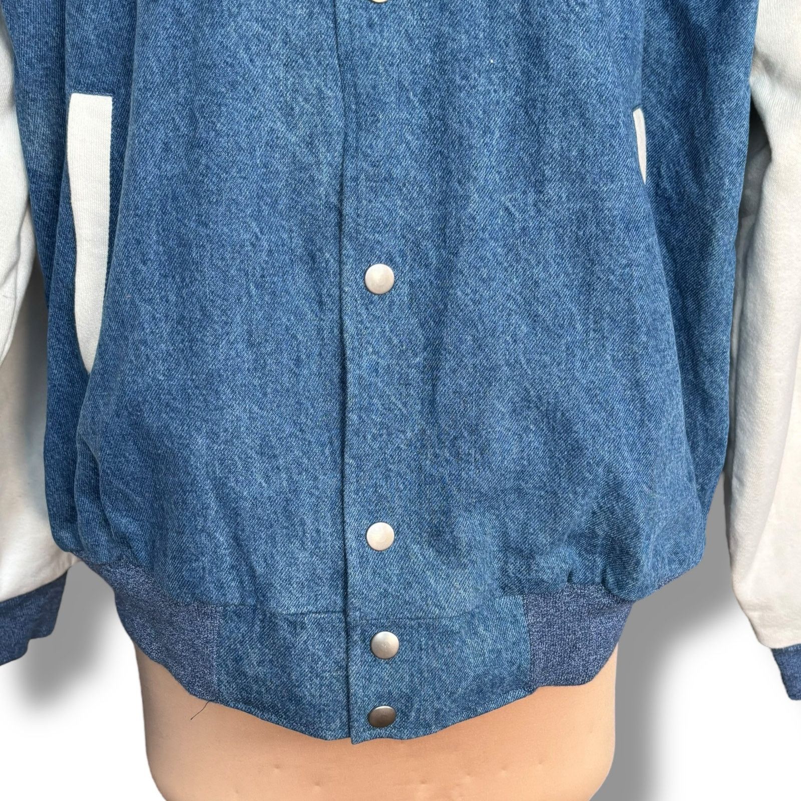 Vintage Vintage 90s Fruit of the Loom Blue Denim White Sleeve XL Size US XL / EU 56 / 4 - 3 Thumbnail