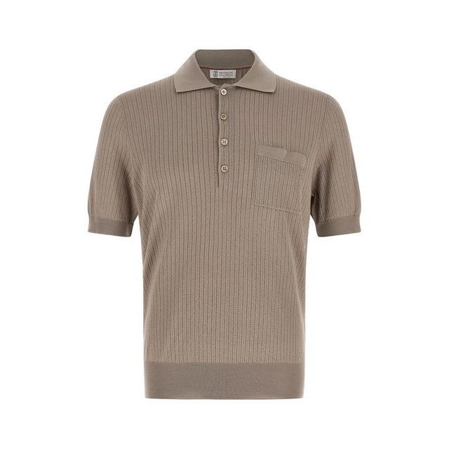 BRUNELLO CUCINELLI $1800 Dove Gray Knit Polo Shirt New & Aut