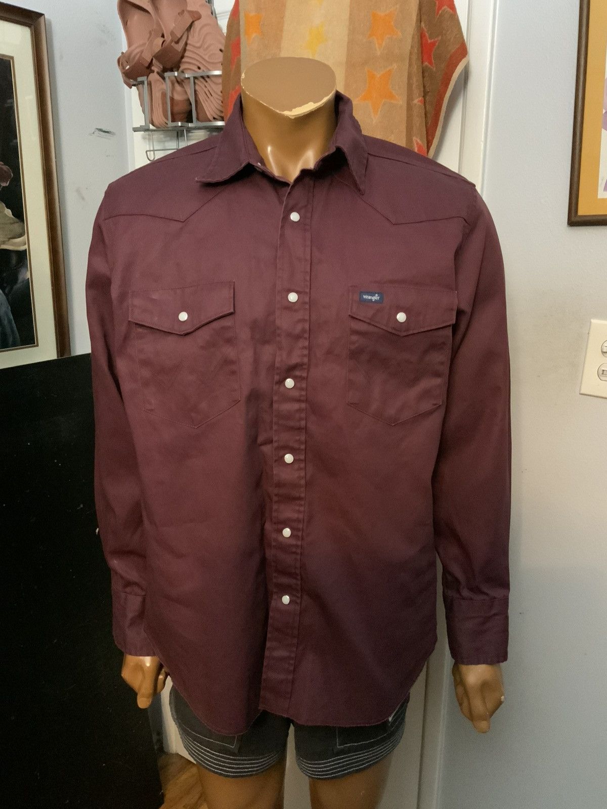 Wrangler Vintage Wrangler Brushpopper Pearl Snap Western Button Shirt Size US L / EU 52-54 / 3 - 7 Thumbnail