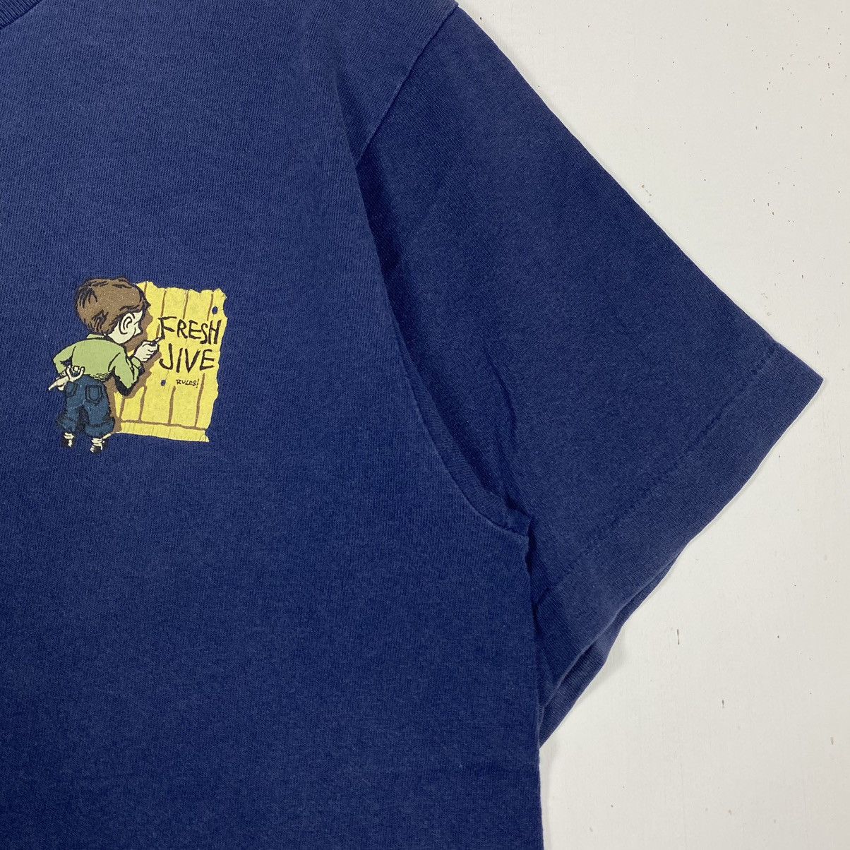 Freshjive Vintage 90's FRESHJIVE Rules Graphic Faded Skate Tee Size US M / EU 48-50 / 2 - 6 Thumbnail