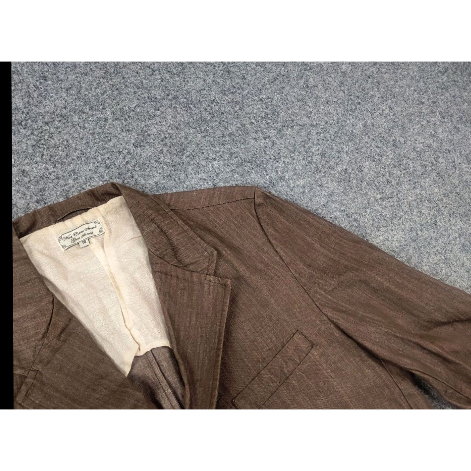 What Goes Around Comes Around What Comes Around goes around Design Casual Beige Linen Blend Pocket Sport Blazer Jacket Mens M Beige Linen Blend Blazer Size 40R - 7 Thumbnail