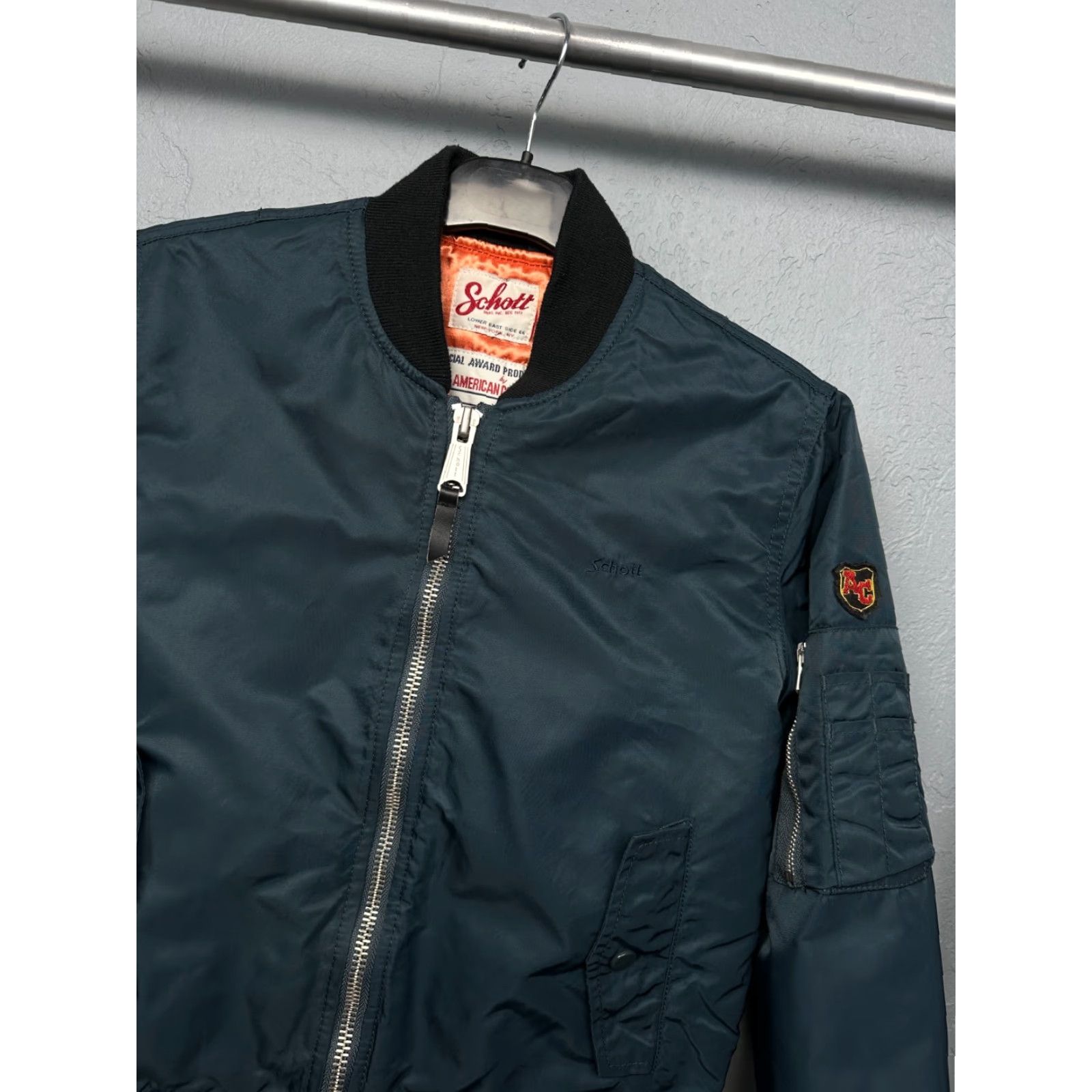Schott Schott NYC Vintage Womens Nylon Bomber Jacket Size M Blue Zip Front Jacket Womens M Bomber Jacket USA Vintage Schott NYC Size M / US 6-8 / IT 42-44 - 2 Thumbnail