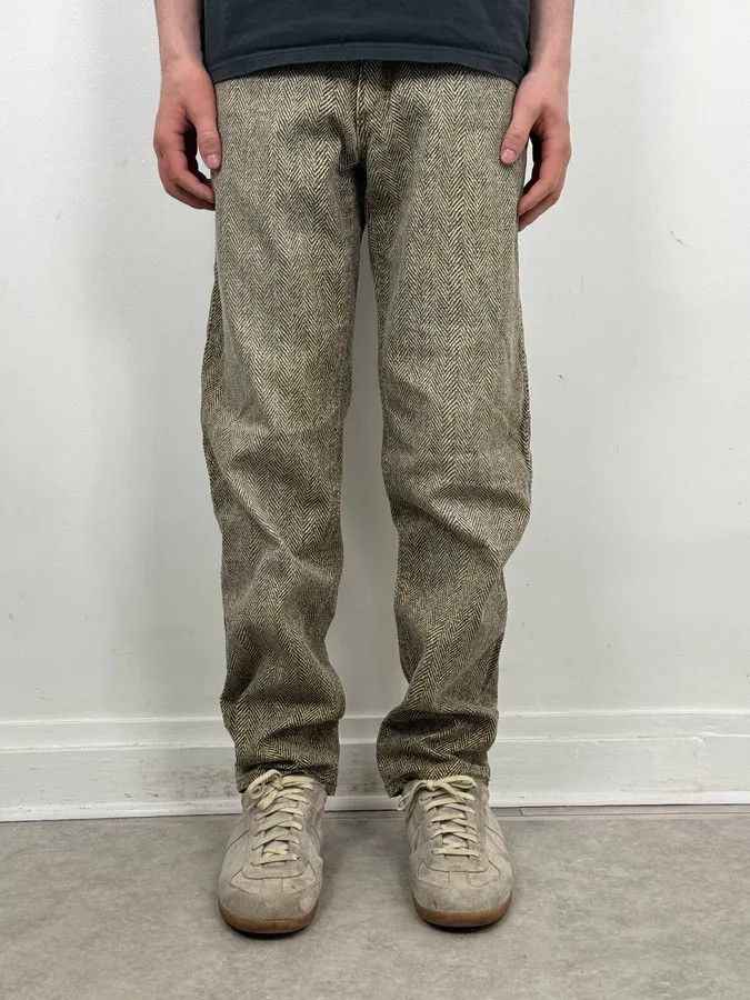 Roberto Cavalli 1990s Roberto Cavalli Zigzag Beige Pants Size US 32 / EU 48 - 1 Thumbnail