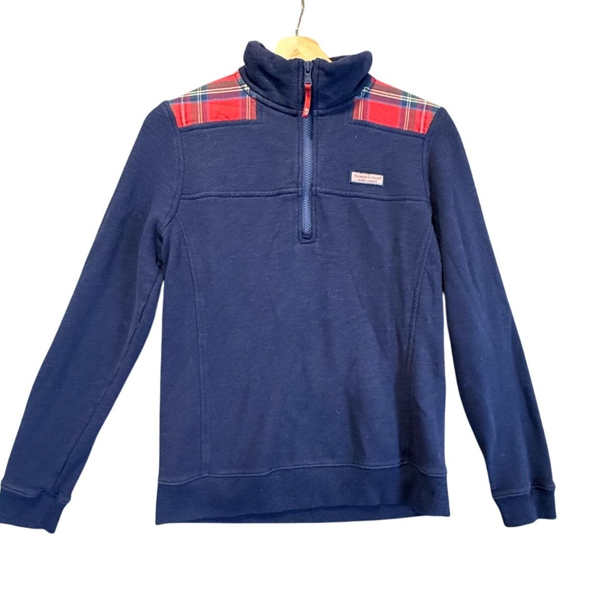 Vineyard Vines Vineyard Vines Jolly Plaid Shep Shirt 1/4 Zip Pullover S Size M / US 6-8 / IT 42-44 - 1 Thumbnail