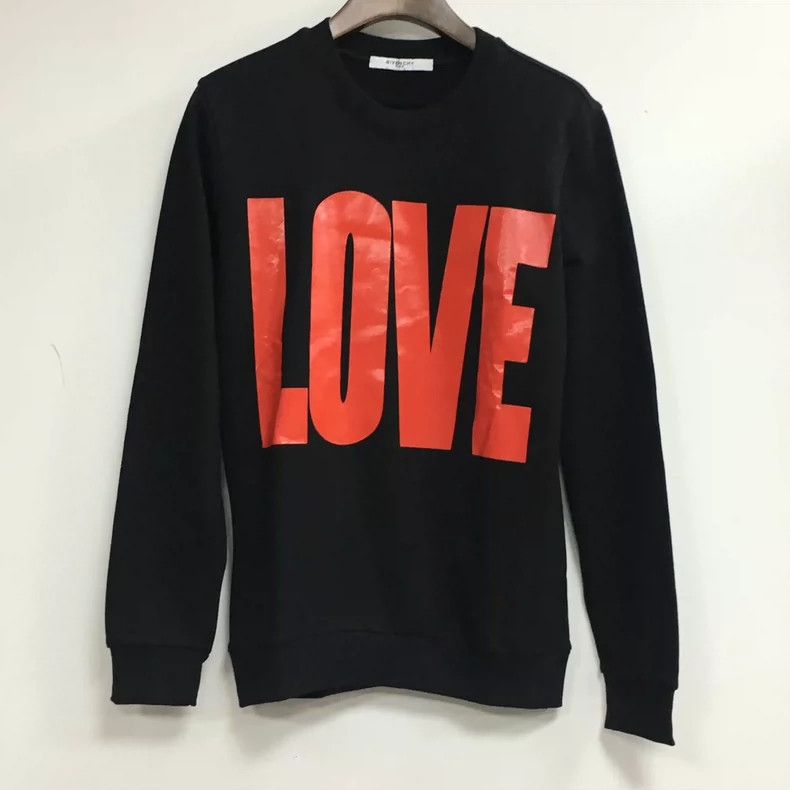 Givenchy Givenchy Black Round Neck 'Love' Letter Hoodie Size US XS / EU 42 / 0 - 6 Thumbnail