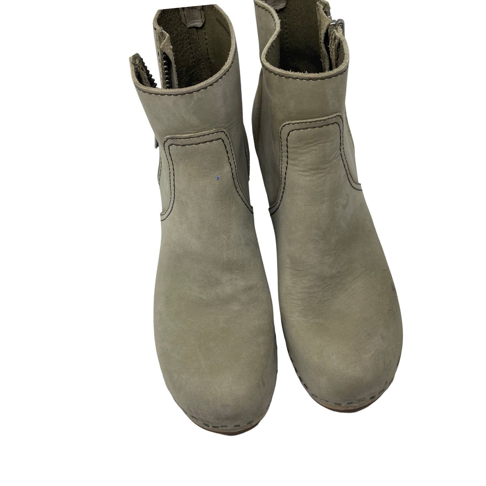 Swedish Hasbeens Toffel Swedish Hasbeens Zip It Emy Boots in grey suede 37 Size US 7 / IT 37 - 2 Thumbnail