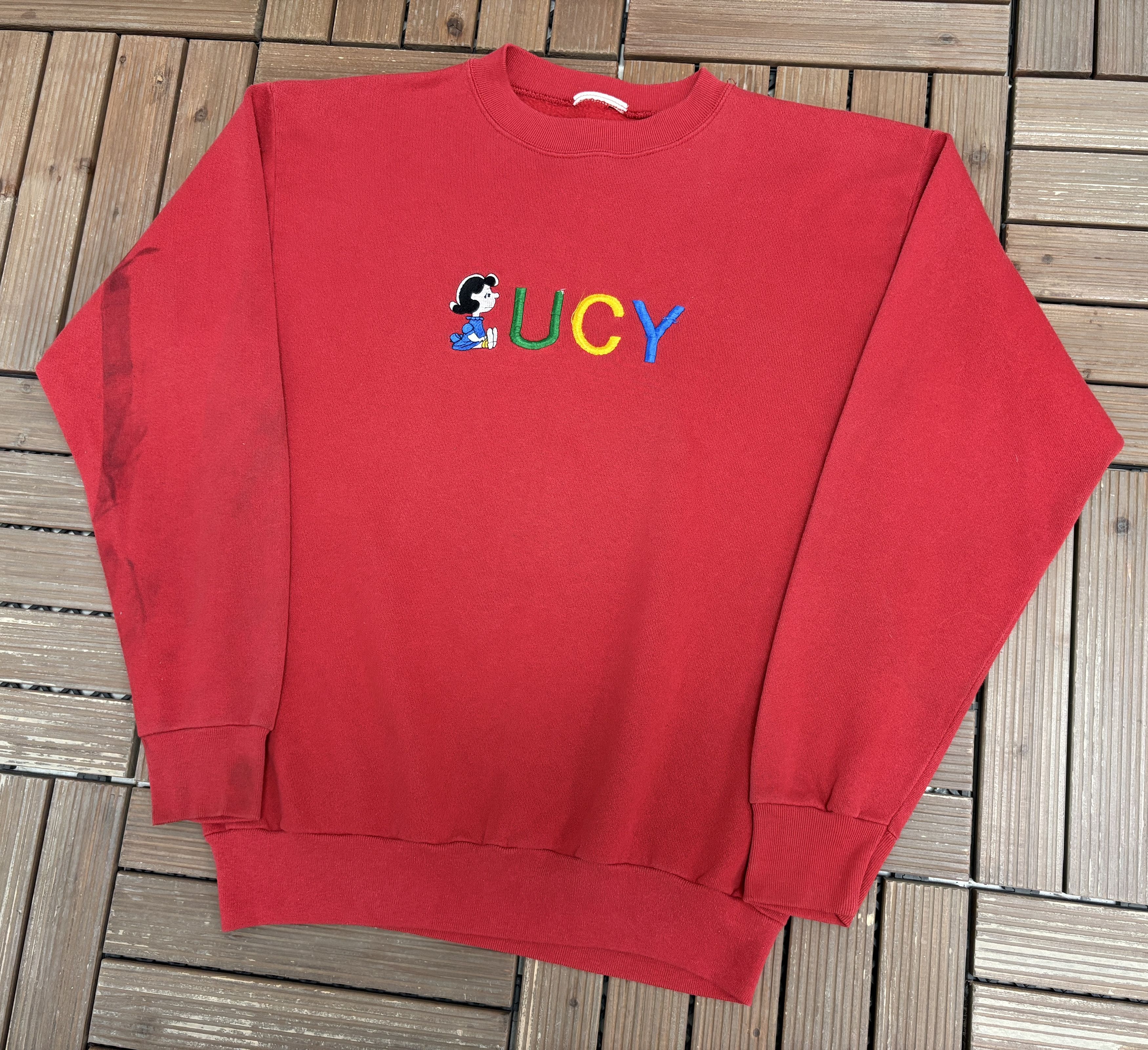 Vintage Lucy Embroidered Vintage Red Crewneck Sweater Size US L / EU 52-54 / 3 - 3 Thumbnail