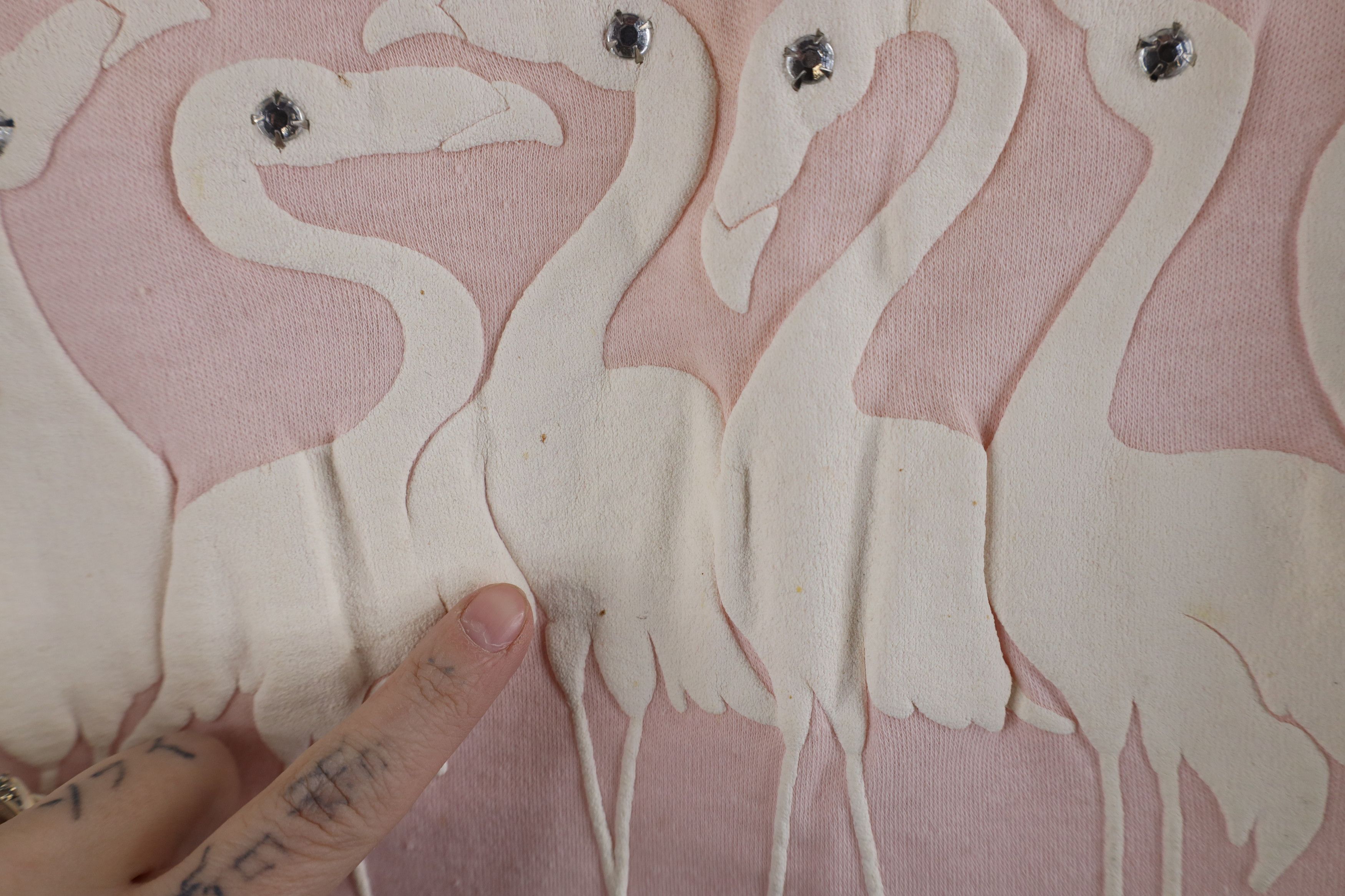 Vintage Vintage 80s Streetwear Dolman Sleeve Flamingo T-Shirt USA Size XXL / US 16-18 / IT 52-54 - 8 Thumbnail
