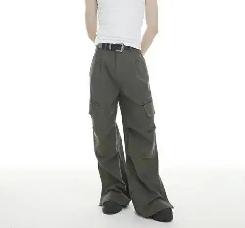 Jean multi pocket function distressed utility cargo flare pants Size US 34 / EU 50 - 2 Thumbnail