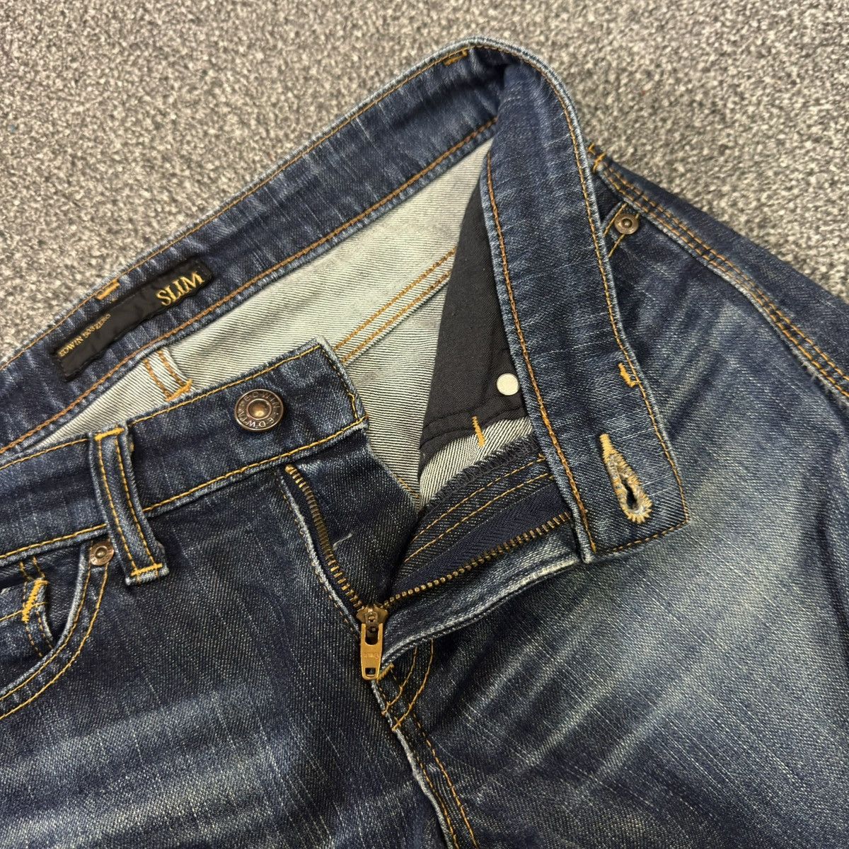 Beauty Beast Vintage 90s Archive Edwin 503 Zero Slim Low Rise Denim Size 29" - 13 Thumbnail