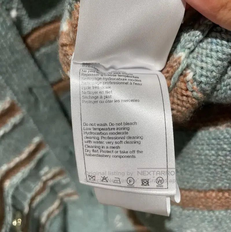Chanel Chanel Green Cashmere Cardigan with Stripes . Size S / US 4 / IT 40 - 5 Thumbnail