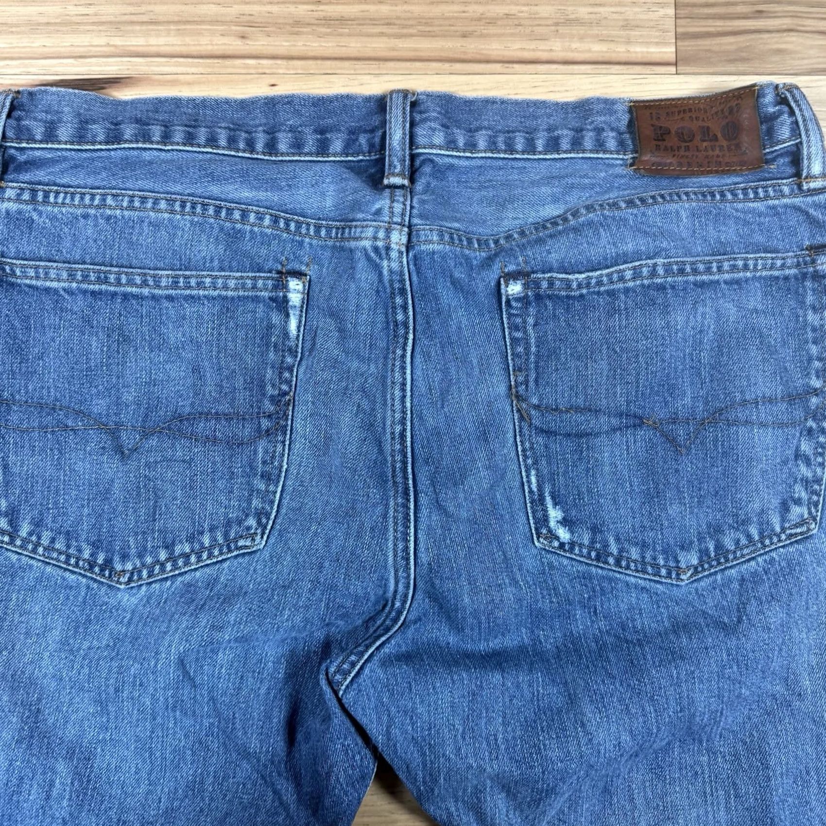 Polo Ralph Lauren VINTAGE Polo Ralph Lauren Jeans Men 35x33 Denim Light Blue Straight Classic Beige 35 Mens Classic Straight Jeans Size US S / EU 44-46 / 1 - 6 Thumbnail