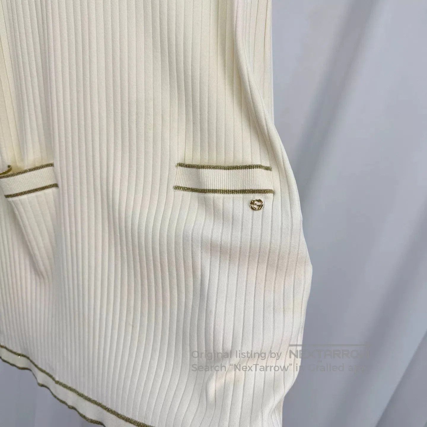 Gucci Gucci Sleeveless White Knitted Dress. Size XS / US 0-2 / IT 36-38 - 4 Thumbnail