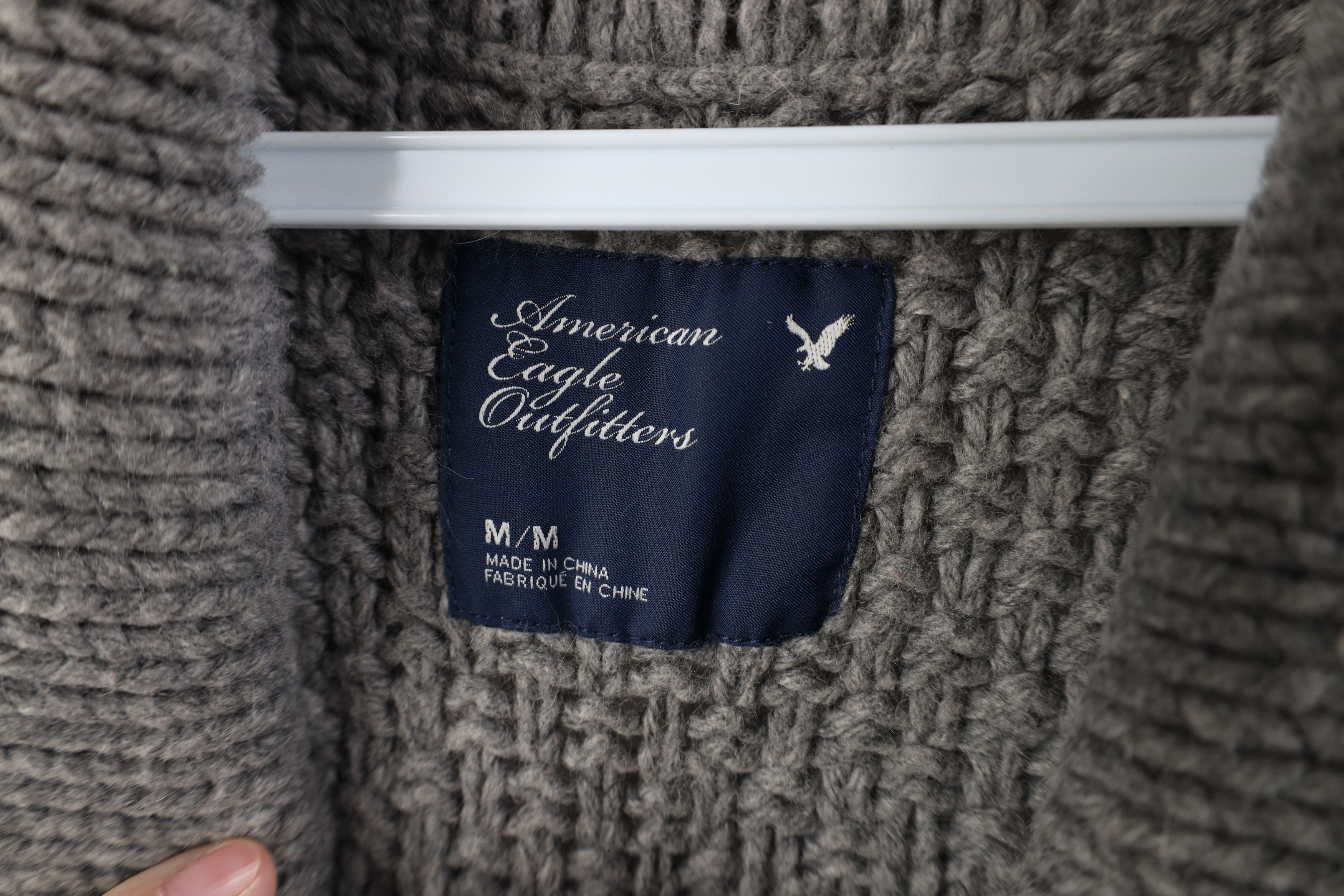 American Eagle Outfitters Vintage Y2K American Eagle Wool Chunky Knit Cardigan Sweater Size M / US 6-8 / IT 42-44 - 9 Thumbnail