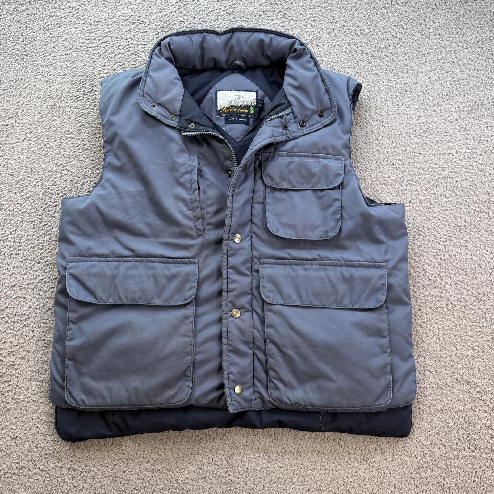 Fieldmaster Vintage 90s Fieldmaster Down Vest Blue Outdoor Hiking Puffer Size US L / EU 52-54 / 3 - 1 Thumbnail