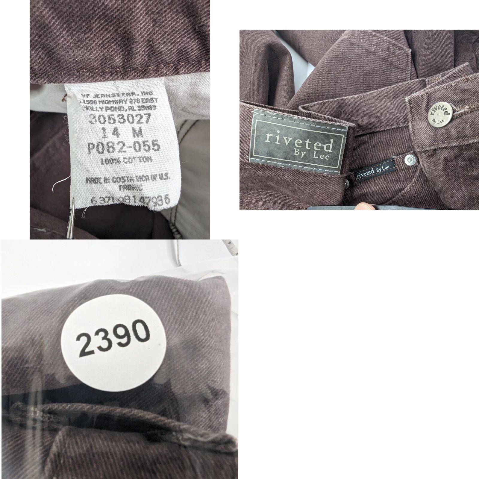 Lee VINTAGE Lee Riveted Maroon Brown High Rise Jeans Women 14 Cotton Denim Size 36" / US 14 / IT 50 - 9 Thumbnail