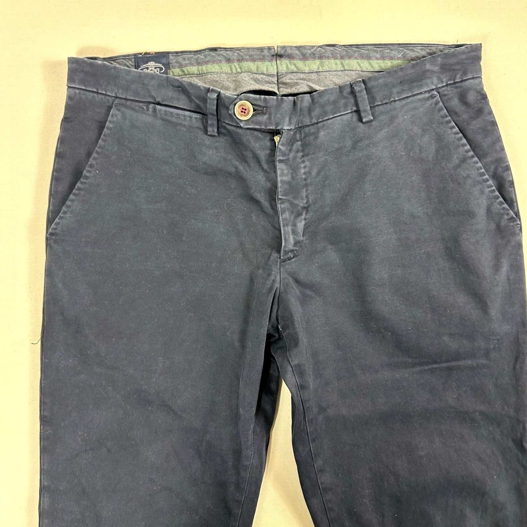 Vintage Valditaro Sartoria Blue Cotton Chinos Pants Italy Made Mens 48 Straight Leg Pants Chino Men 48 Blue Regular Size US 32 / EU 48 - 3 Thumbnail