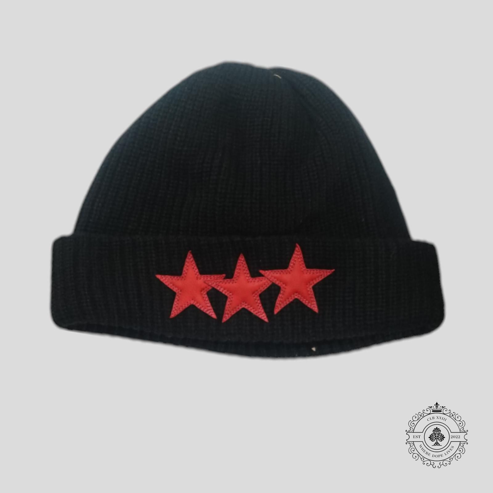 Chrome Hearts Chrome Hearts Leather Star Patch Beanie in Black Size ONE SIZE - 1 Thumbnail