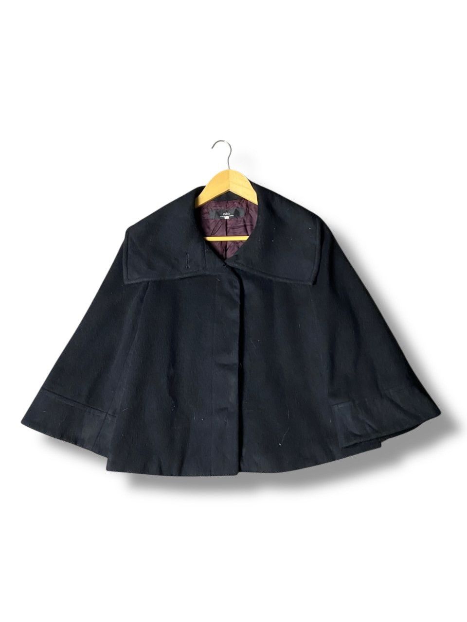 Yohji Yamamoto INED Japanese Brand Cape Style Short Coat (163) Size XS / US 0-2 / IT 36-38 - 1 Thumbnail