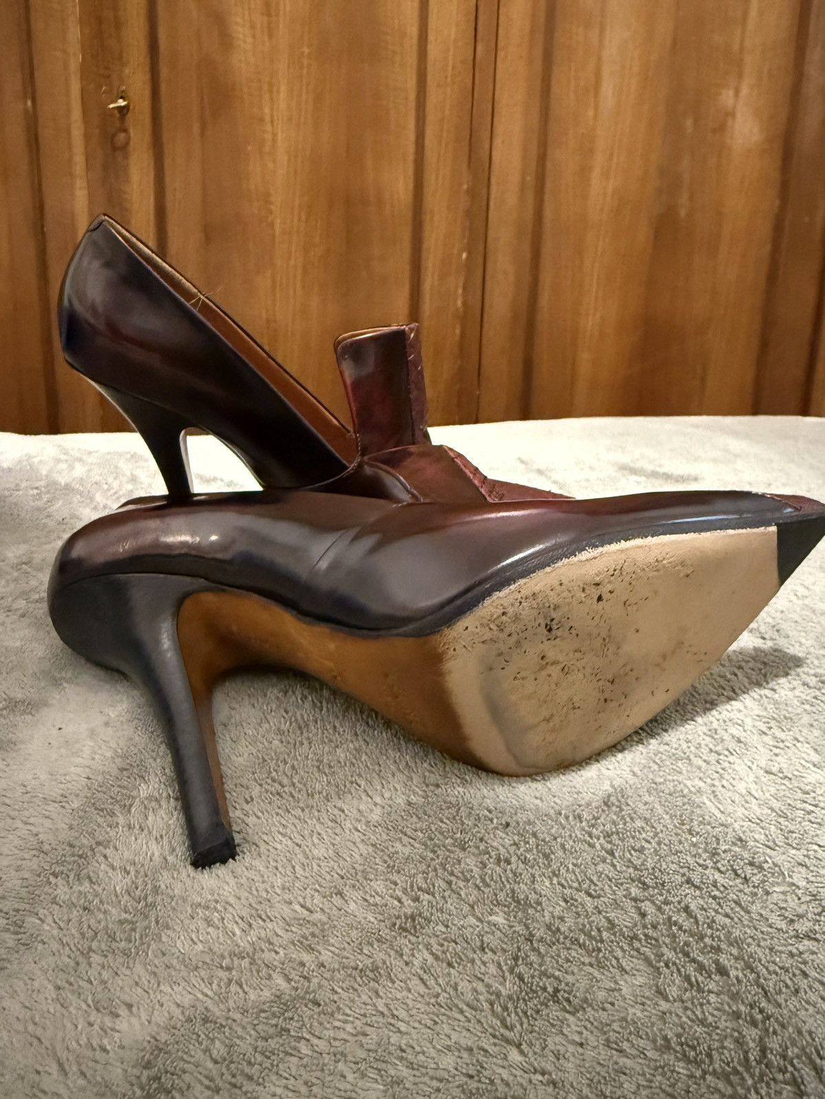 Celine Céline archive heels in pelle bordeaux e pitone. Size US 10 / IT 40 - 9 Thumbnail