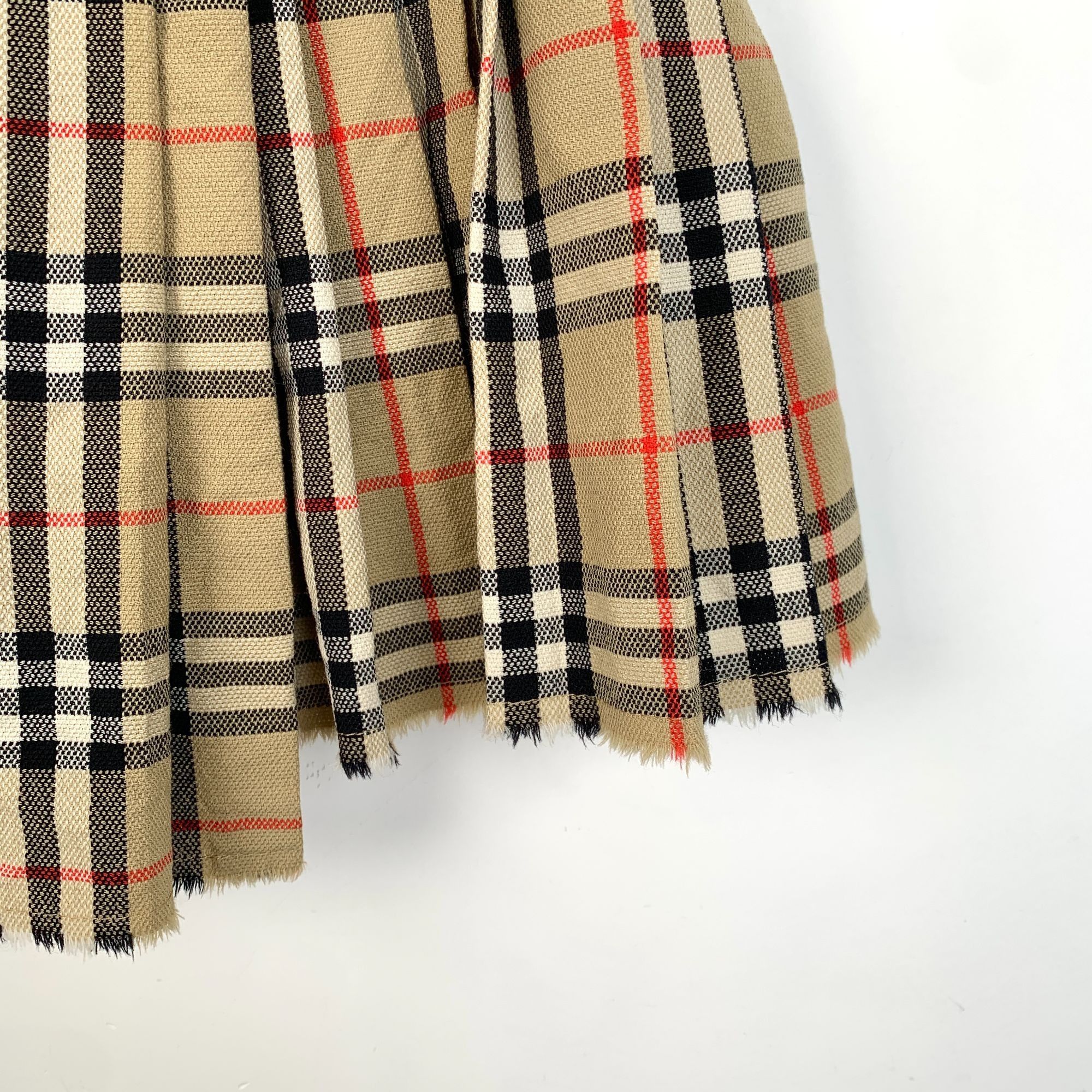 Burberry Burberry Beige Nova Check Wool Pleated Mini Skirt With Doubl Size XS / US 0-2 / IT 36-38 - 4 Thumbnail