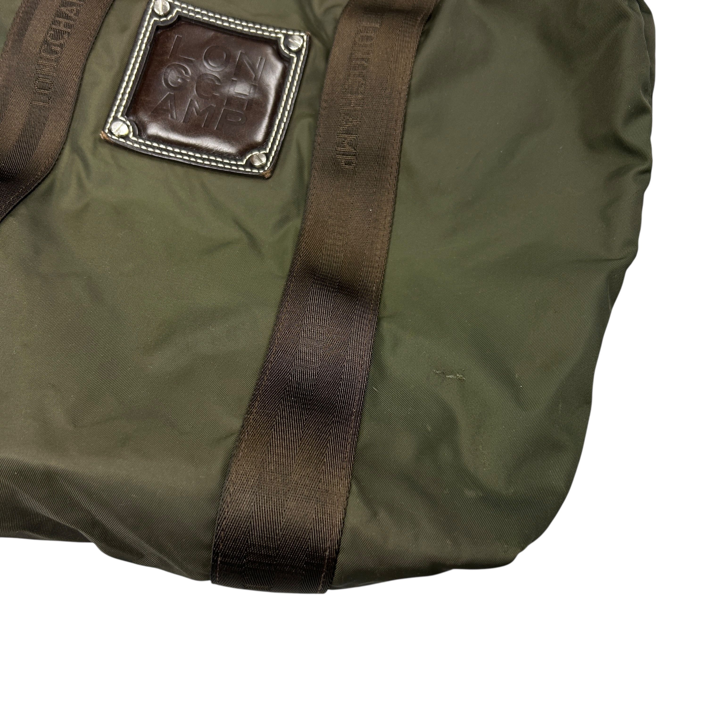 Longchamp Longchamp Khaki Green Nylon Leather Tote Hand Bag Medium Size ONE SIZE - 3 Thumbnail