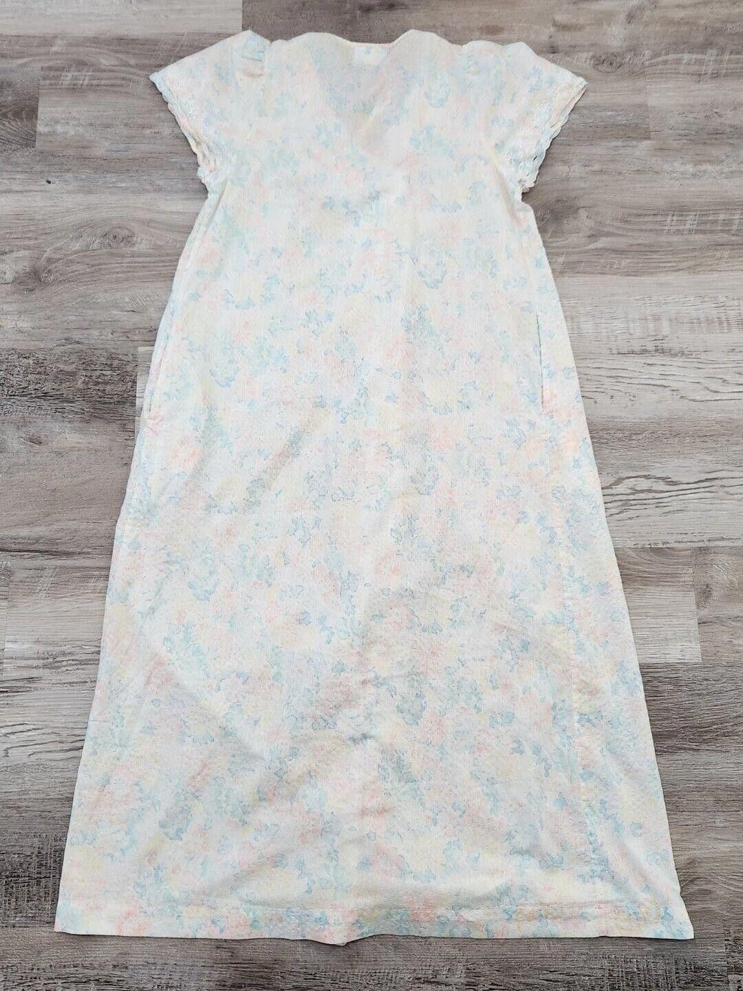 Designer Vintage Gilligan O'malley Nightgown Floral Pastel Short Size ONE SIZE - 4 Thumbnail