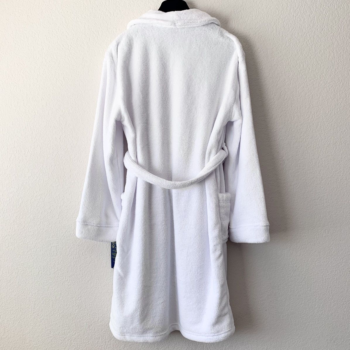 Ralph Lauren polo bear embroidered plush white robe