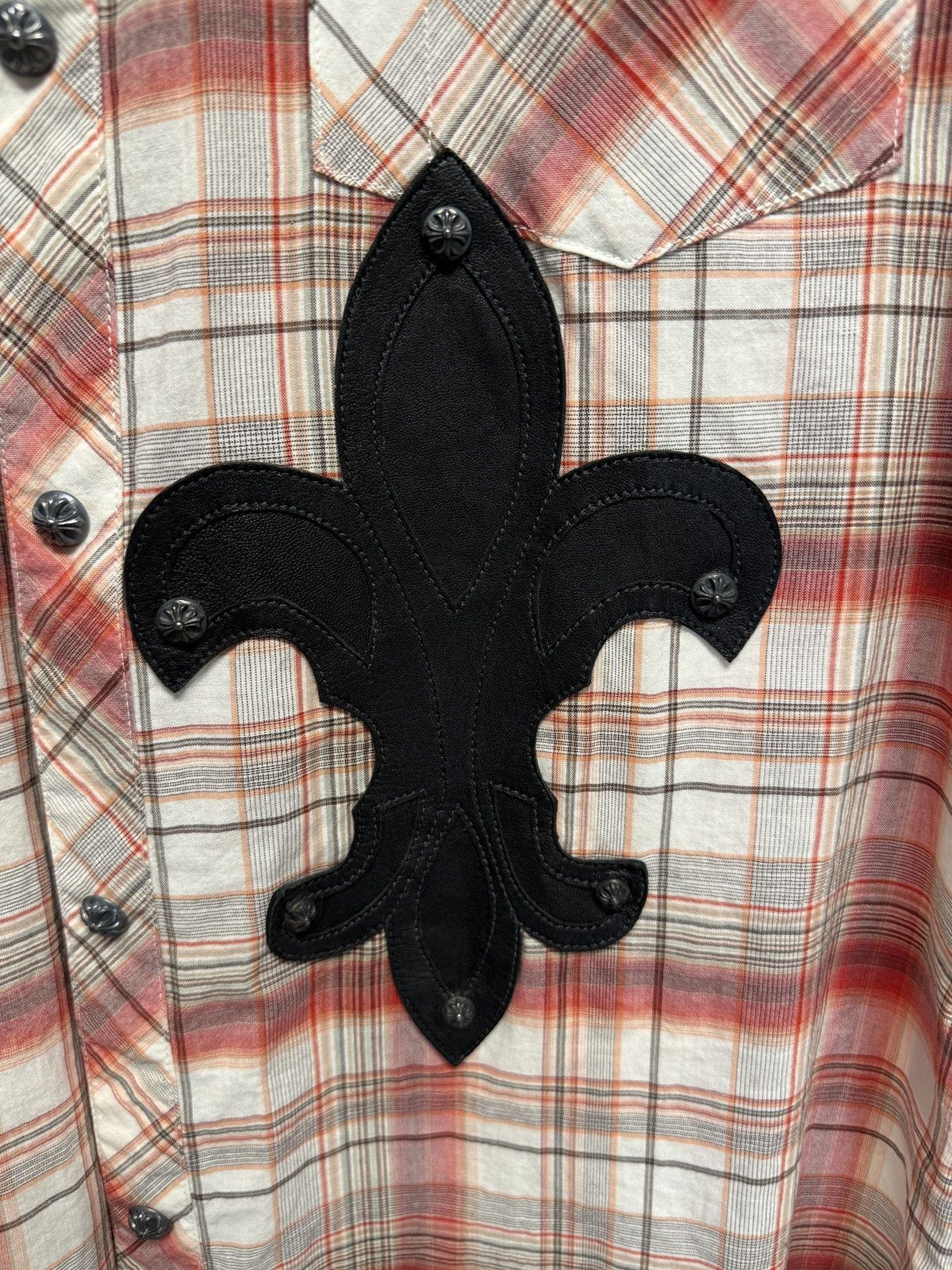 Chrome Hearts Chrome Hearts Leather Patch Sleeveless Flannel Shirt Size US L / EU 52-54 / 3 - 2 Thumbnail