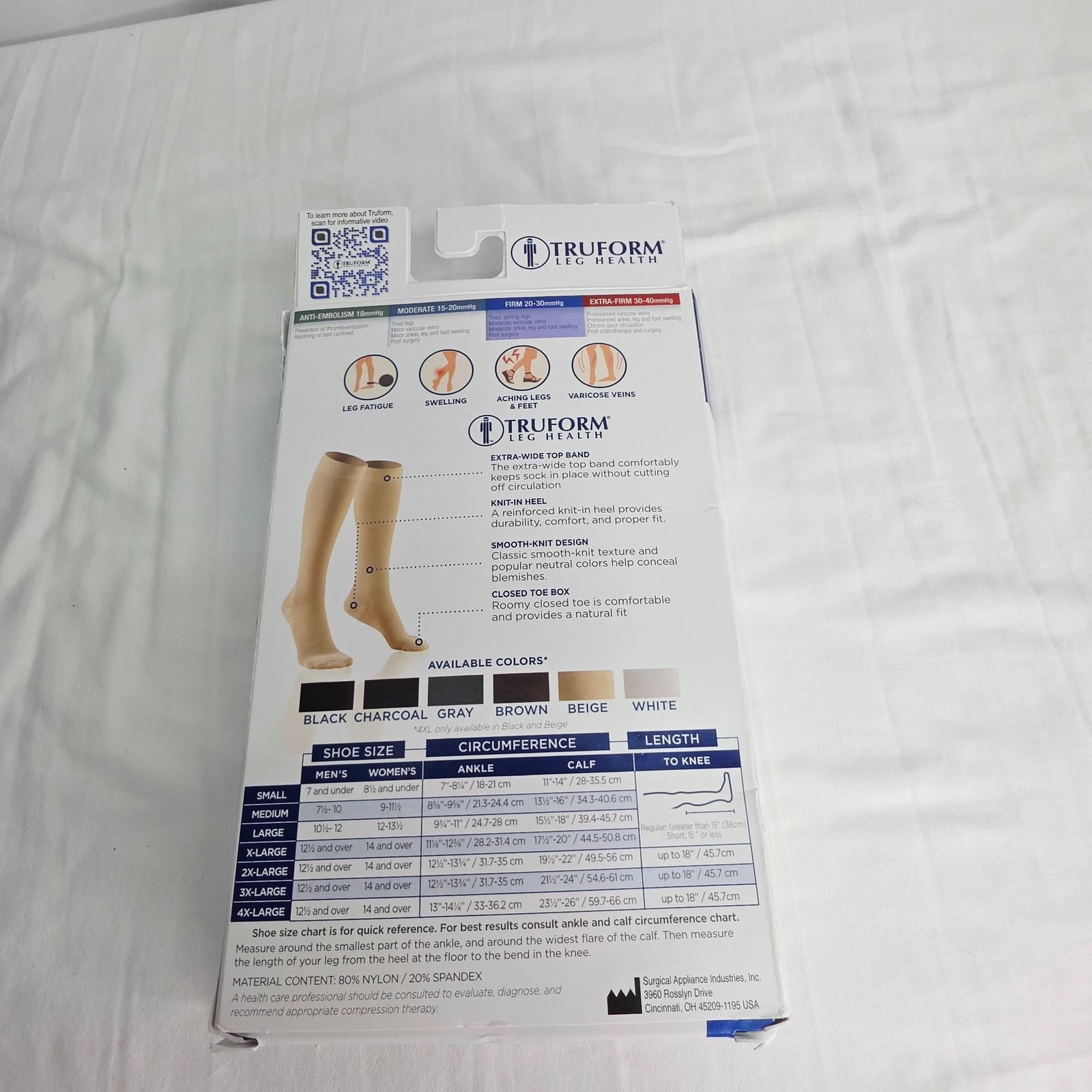 Other TRUFORM Unisex Gray 8865 Medical Compression Stockings Size ONE SIZE - 7 Thumbnail