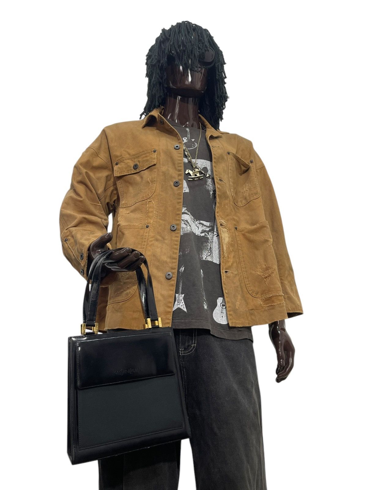 Yves Saint Laurent Full Leather YSL Yves Saint Laurent Vtg Hand Bag 1🟩6 Size ONE SIZE - 2 Thumbnail
